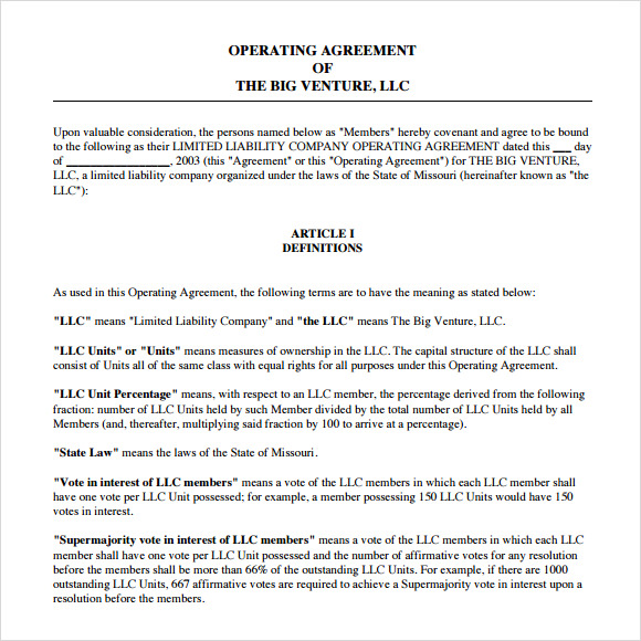 team operating agreement template operating agreement peccadillo 