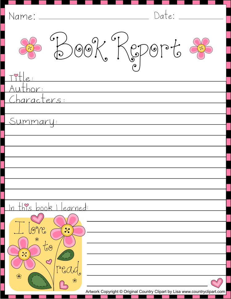 Free Printable Book Report Form Sheets for Teachers and Parents