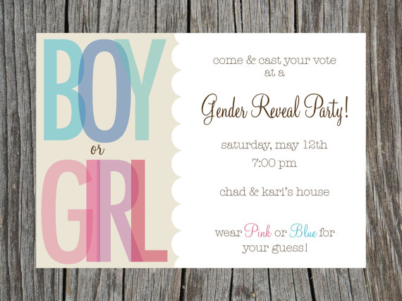 free printable gender reveal party invitations   Into.anysearch.co