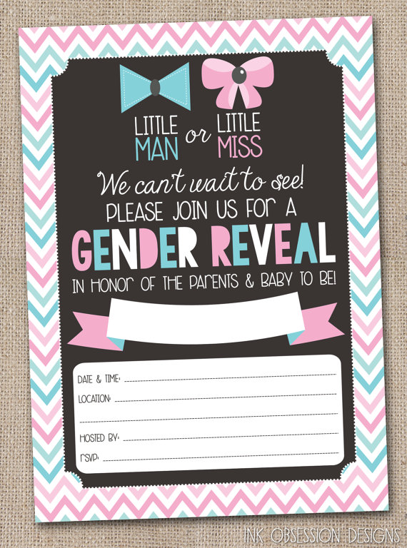 printable gender reveal party invitations   Into.anysearch.co