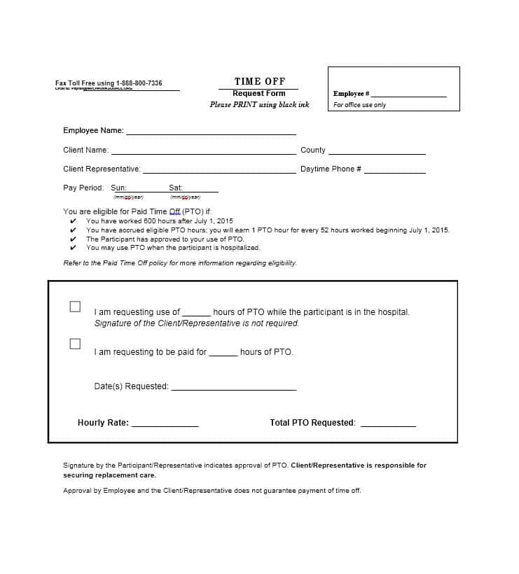 40+ Effective Time Off Request Forms & Templates   Template Lab