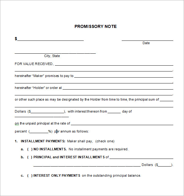 45 FREE Promissory Note Templates & Forms [Word & PDF]   Template Lab