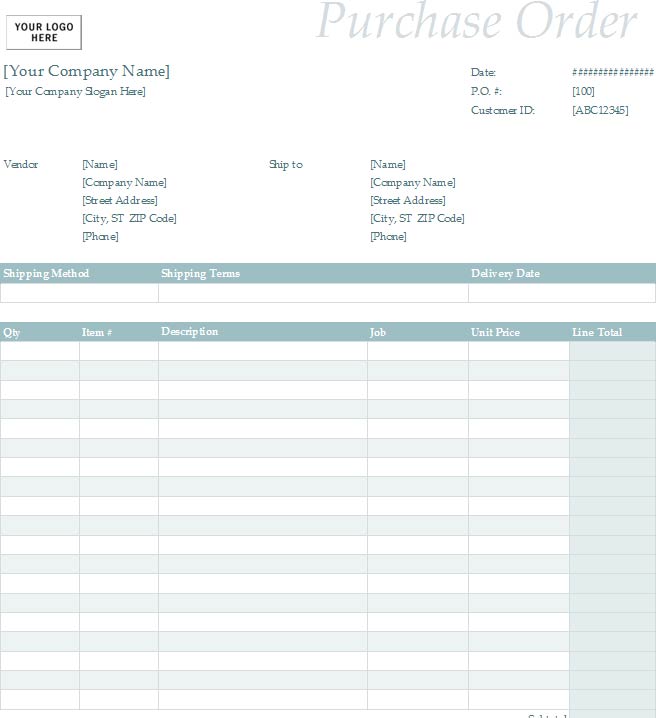 Free Purchase Order Templates | InvoiceBerry