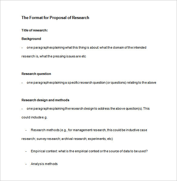 Research Proposal Templates   17+ Free Samples, Examples, Format 