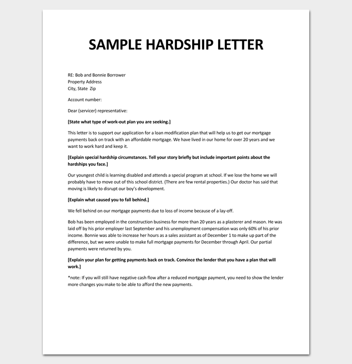 Hardship Letter Sample | Business Mentor