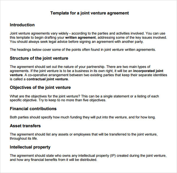 joint venture agreement template uk joint venture agreement 