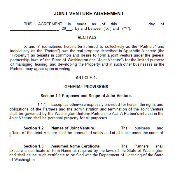 construction joint venture agreement template sample joint venture 