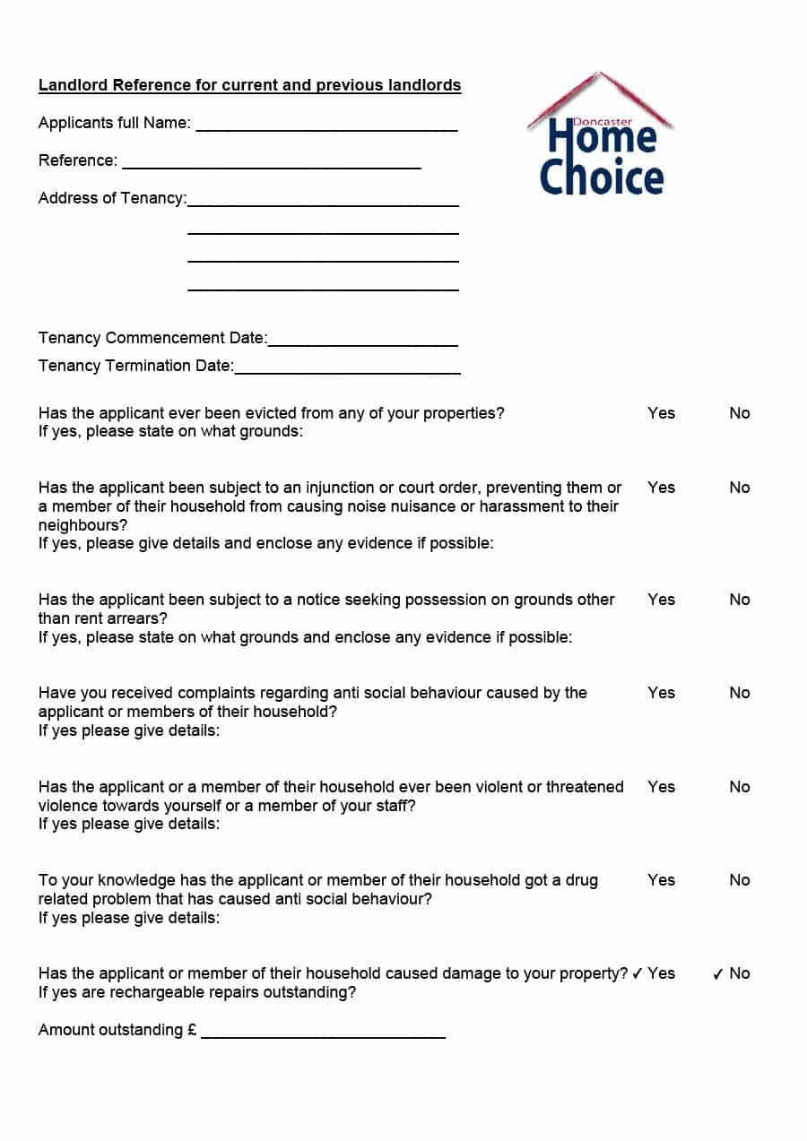 40+ Landlord Reference Letters & Form Samples   Template Lab