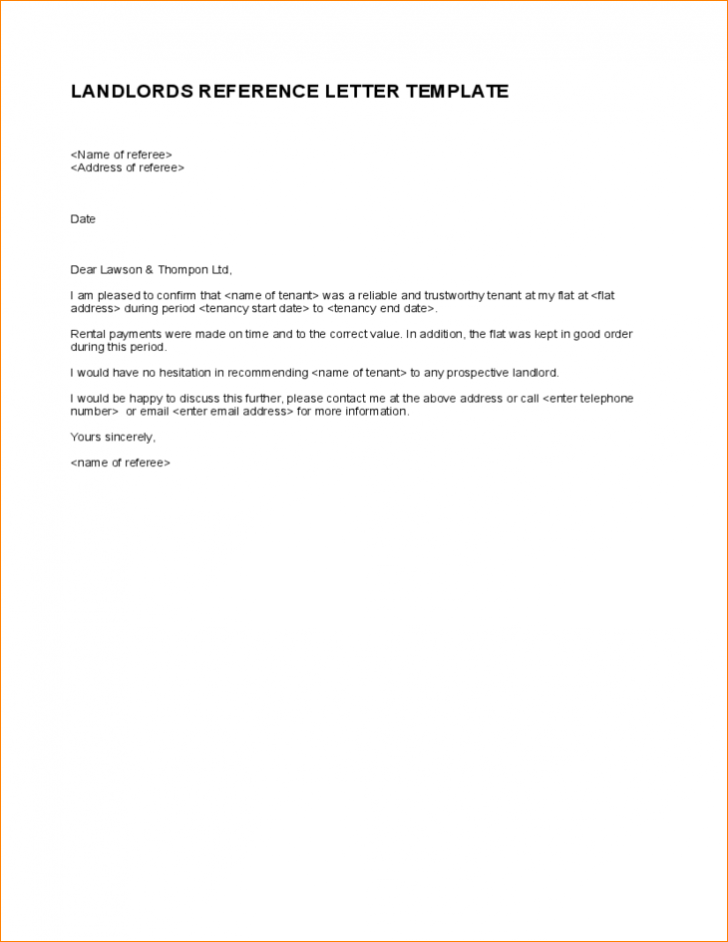 example of landlord reference letter   Into.anysearch.co