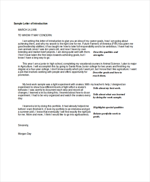 letter of introduction template letter of introduction for 