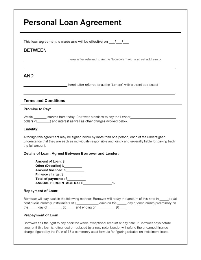 agreement form template word loan agreement template word loan 