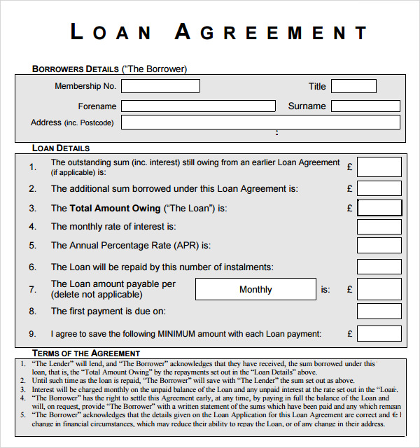 download free personal loan agreement template microsoft word loan 