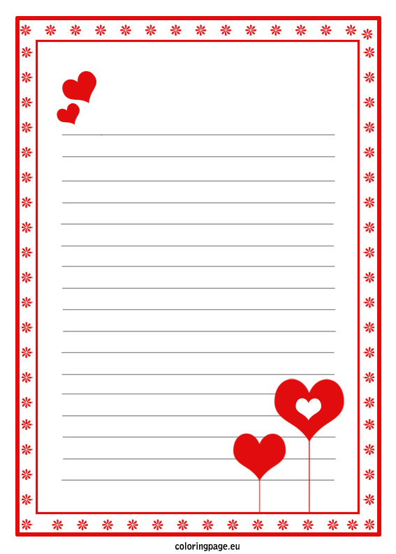 letter paper template love letter paper template coloring page 