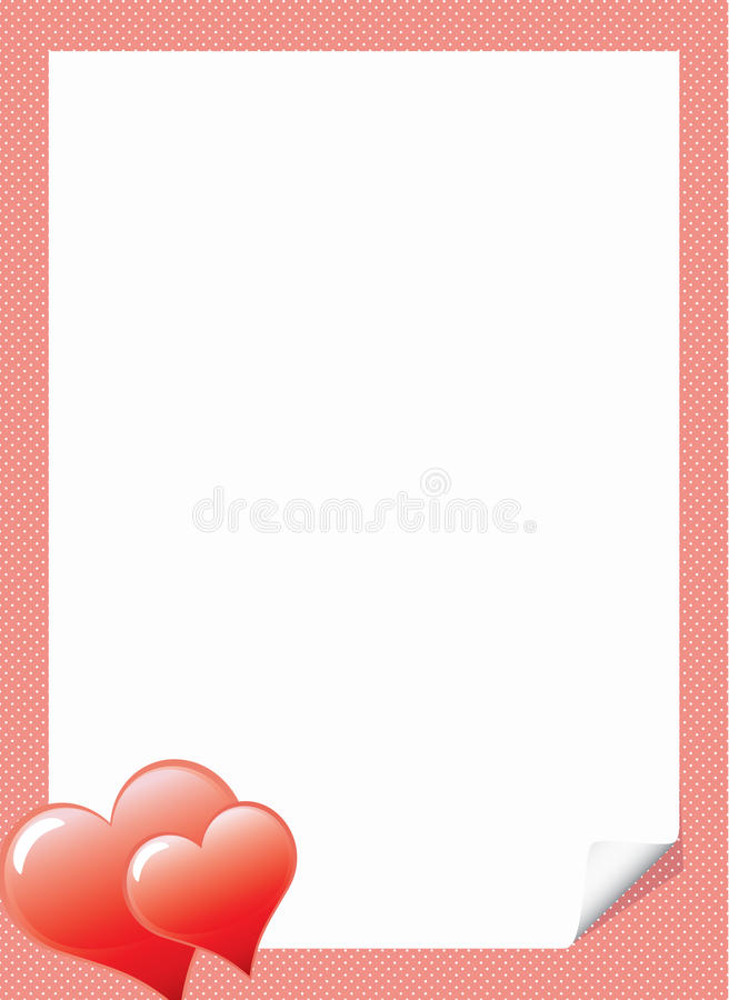 Love Letter Template With Hearts Stock Vector   Illustration of 