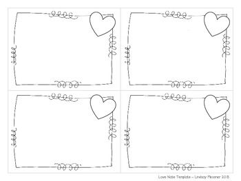 Love Note Template FREEBIE. Have parents write a love note to 