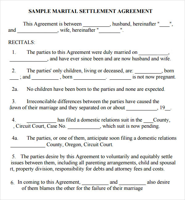 15 Sample Marriage Contract Template to Download | Sample Templates