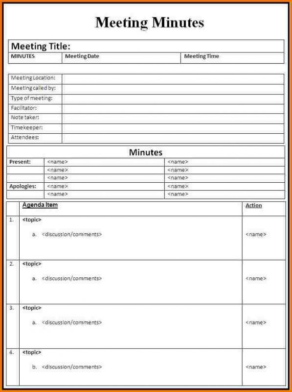 20 Handy Meeting Minutes & Meeting Notes Templates