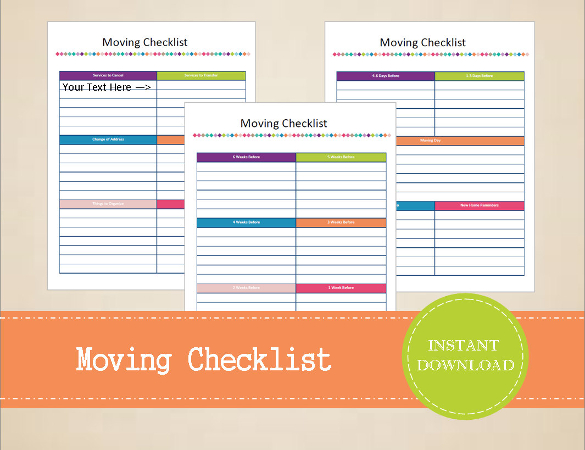 8+ moving checklist template | memo templates