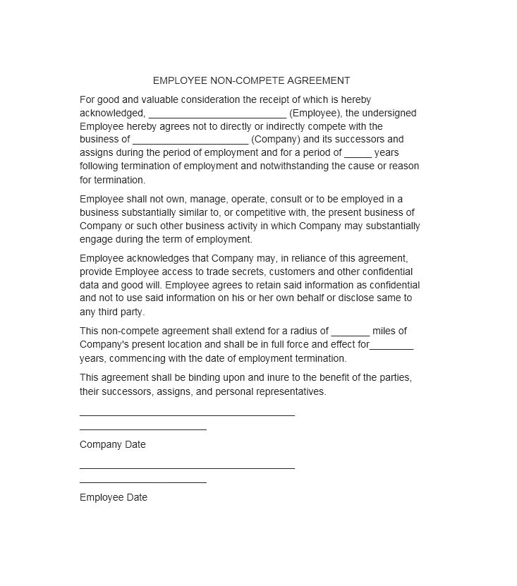 39 Ready to use Non Compete Agreement Templates   Template Lab