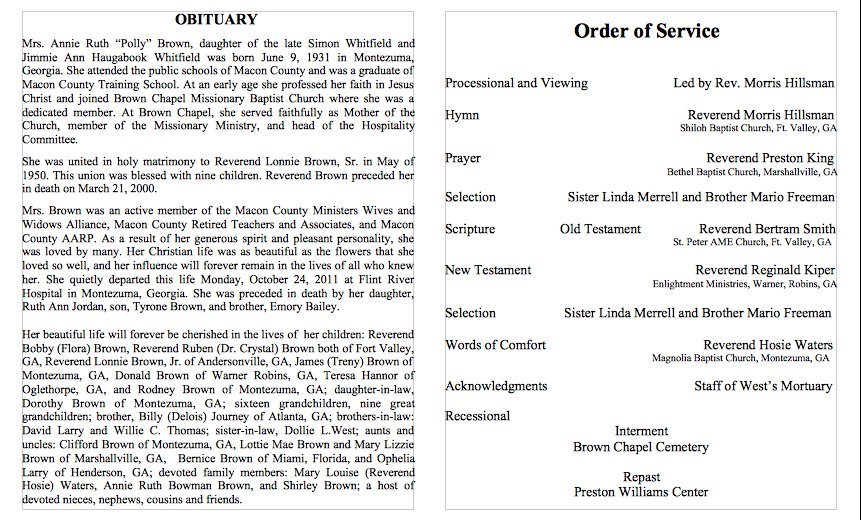 Obituary Sample Template Business Mentor