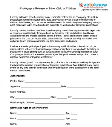 Photography Release Forms | LoveToKnow