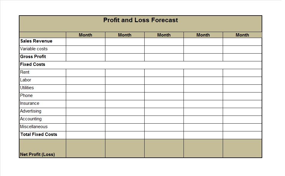 free printable profit and loss statement form   Ecza.solinf.co