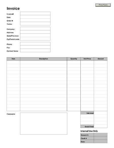 free printable invoice form Into.anysearch.co