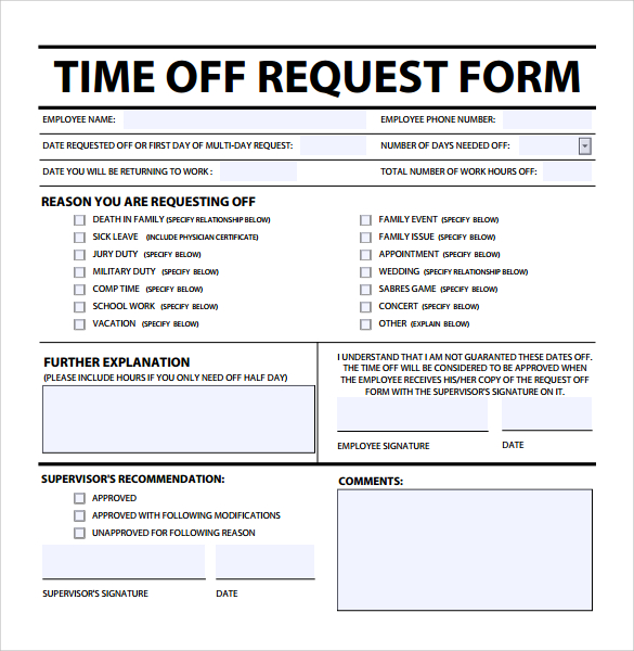 Time Off Request Form | Pinterest | Business, Management and Arc 