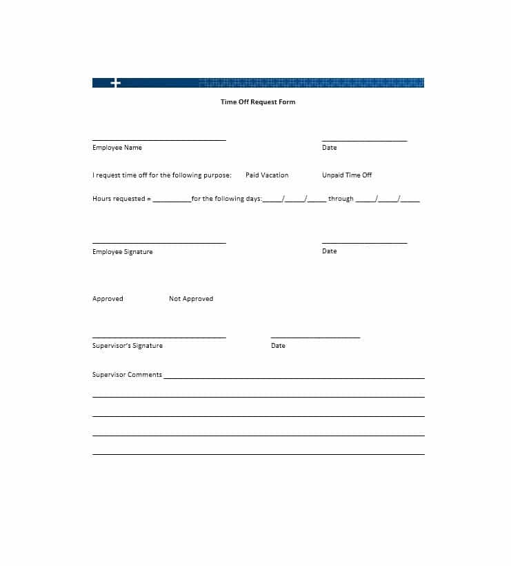 time off request form template employee time off request form 
