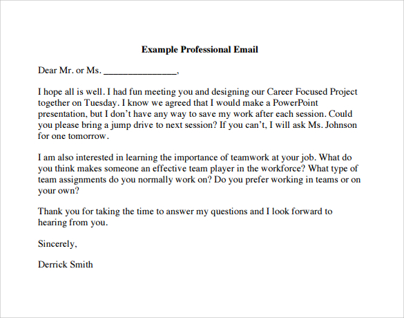 sample professional email   Mini.mfagency.co