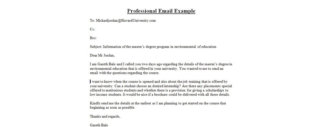 Professional Format For Email Copy Professional Business Email 