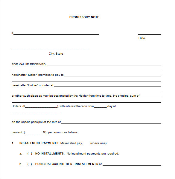 promissory note template microsoft word   Ecza.solinf.co