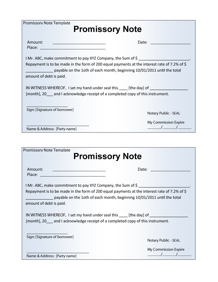 promissory note template microsoft word   Ecza.solinf.co