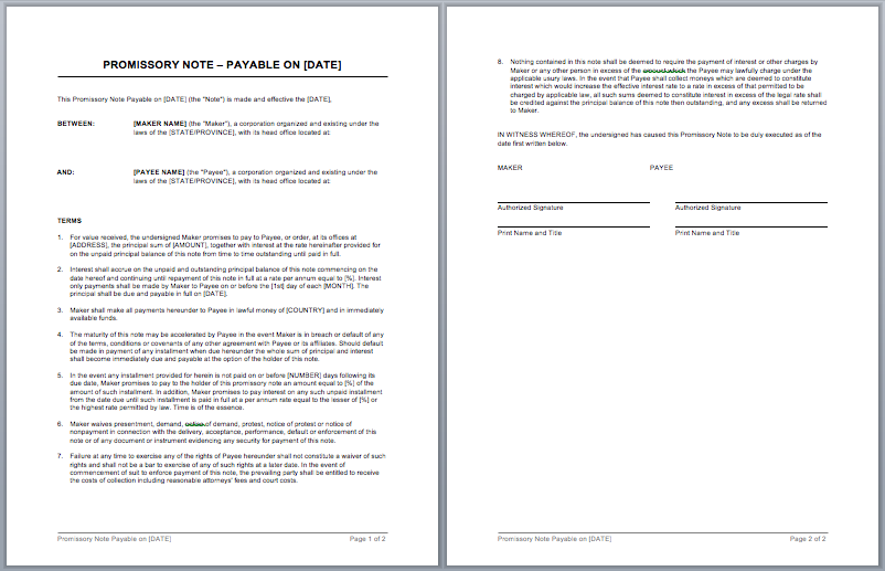 promissory note template microsoft word promissory note template 