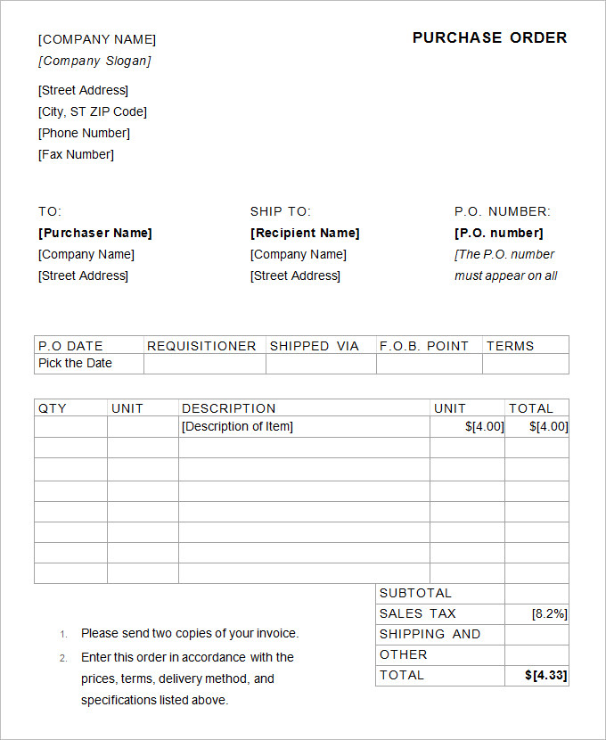 Download a free Purchase Order template for Excel   a simple way 
