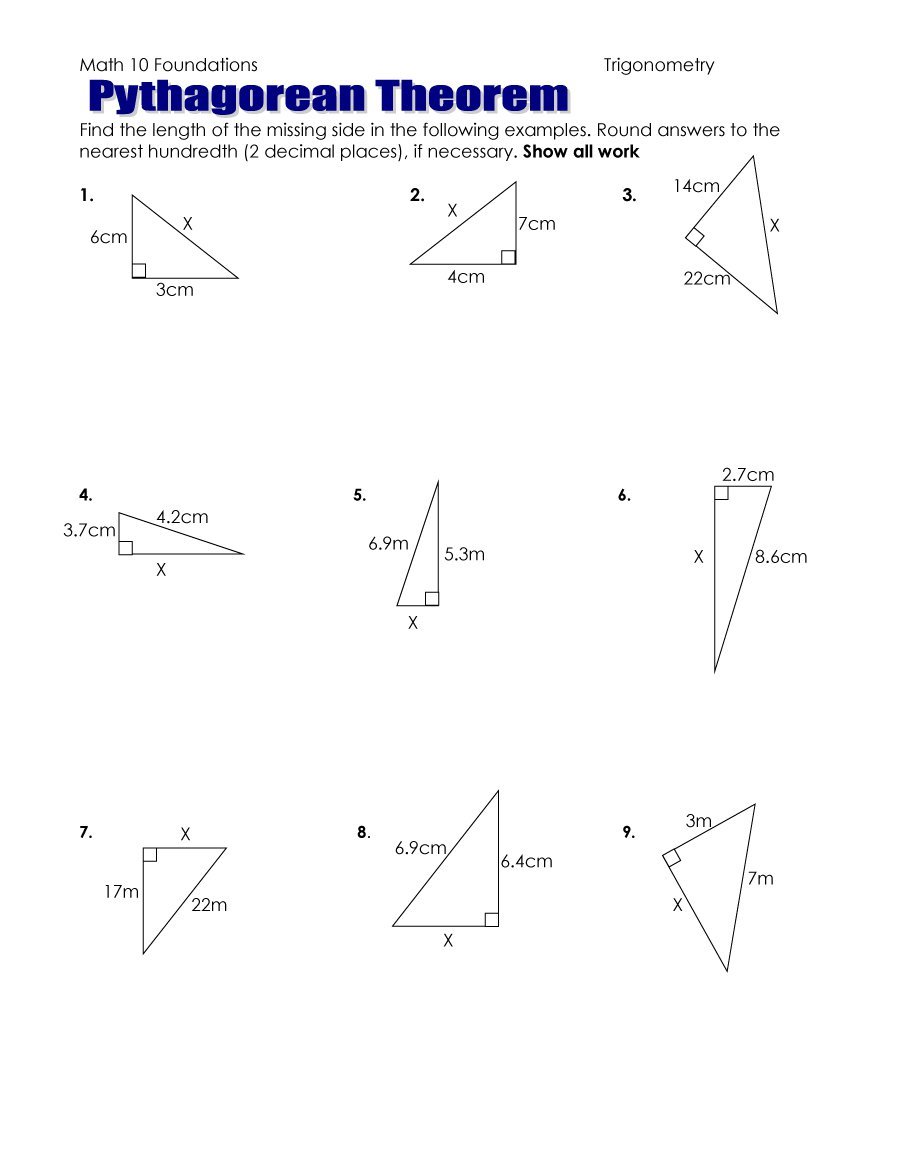 Pythagoras Theorem Worksheet Pdf Business Mentor