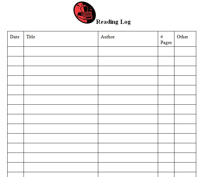 book reading log template   Ecza.solinf.co