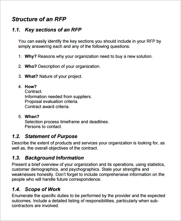 request for proposal rfp template best photos of rfp request for 