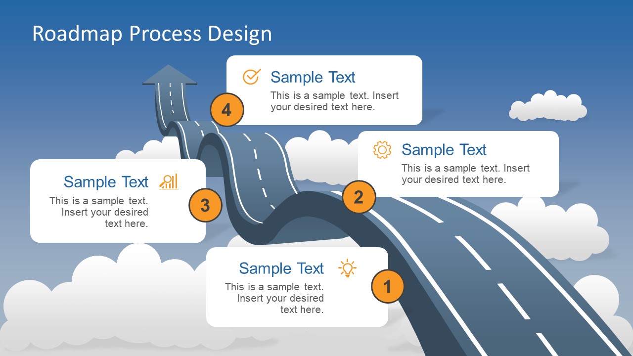 Roadmap into Sky Metaphor PowerPoint Template   SlideModel