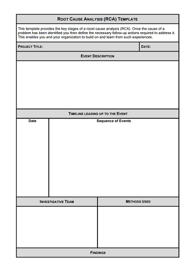 root cause analysis template