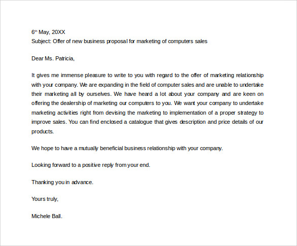 Example Of Business Proposal Letter Format Valid 4 Sample 