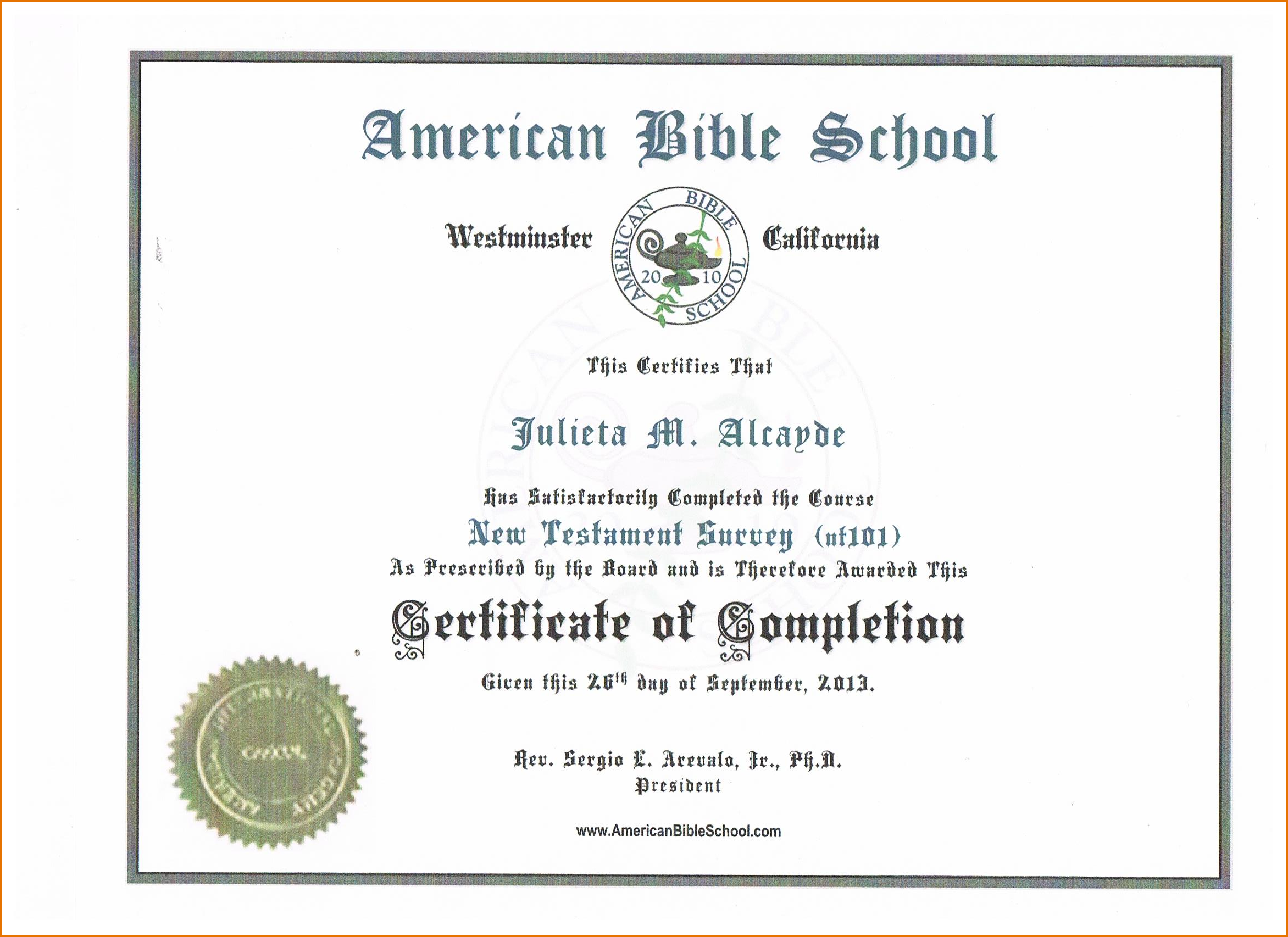 sample certificate for training completion Ecza.solinf.co