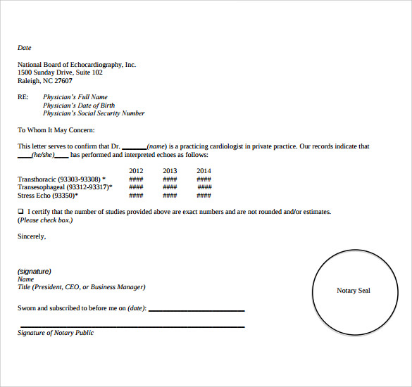 7+ Sample Notarized Letters – PDF, Word | Sample Templates