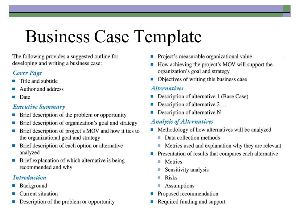 Simple Business Case Examples Business Mentor
