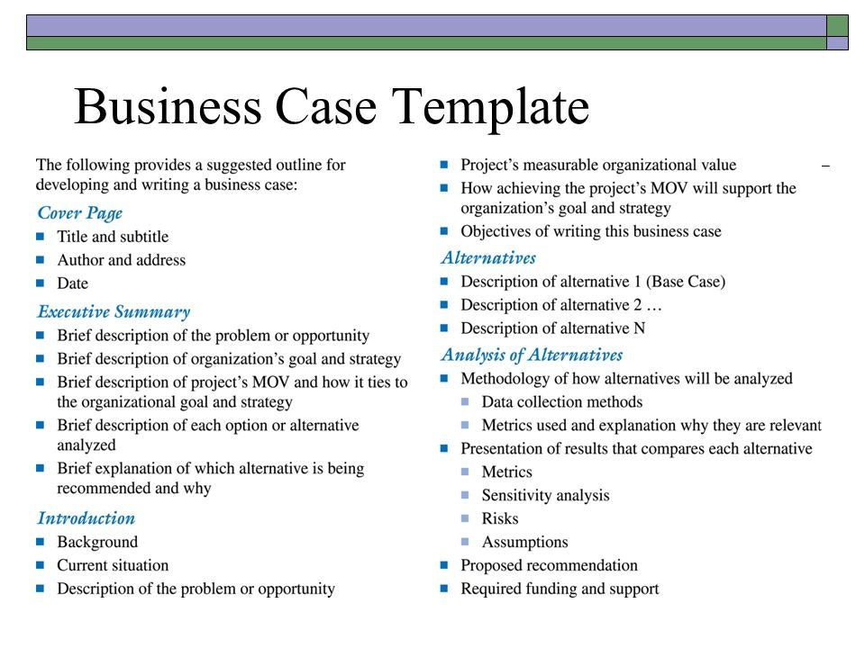 Simple Business Case Examples Business Mentor 7554