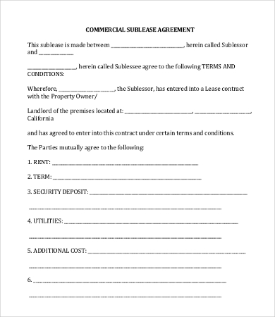 Commercial Land Lease Agreement Template1 , 11+ Simple Commercial 