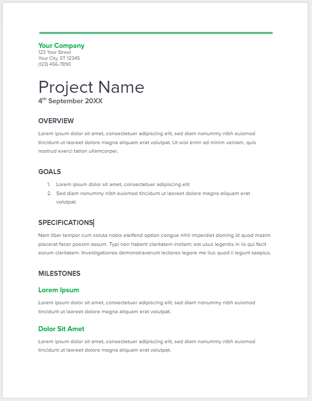 Simple Project Proposal Example Business Mentor