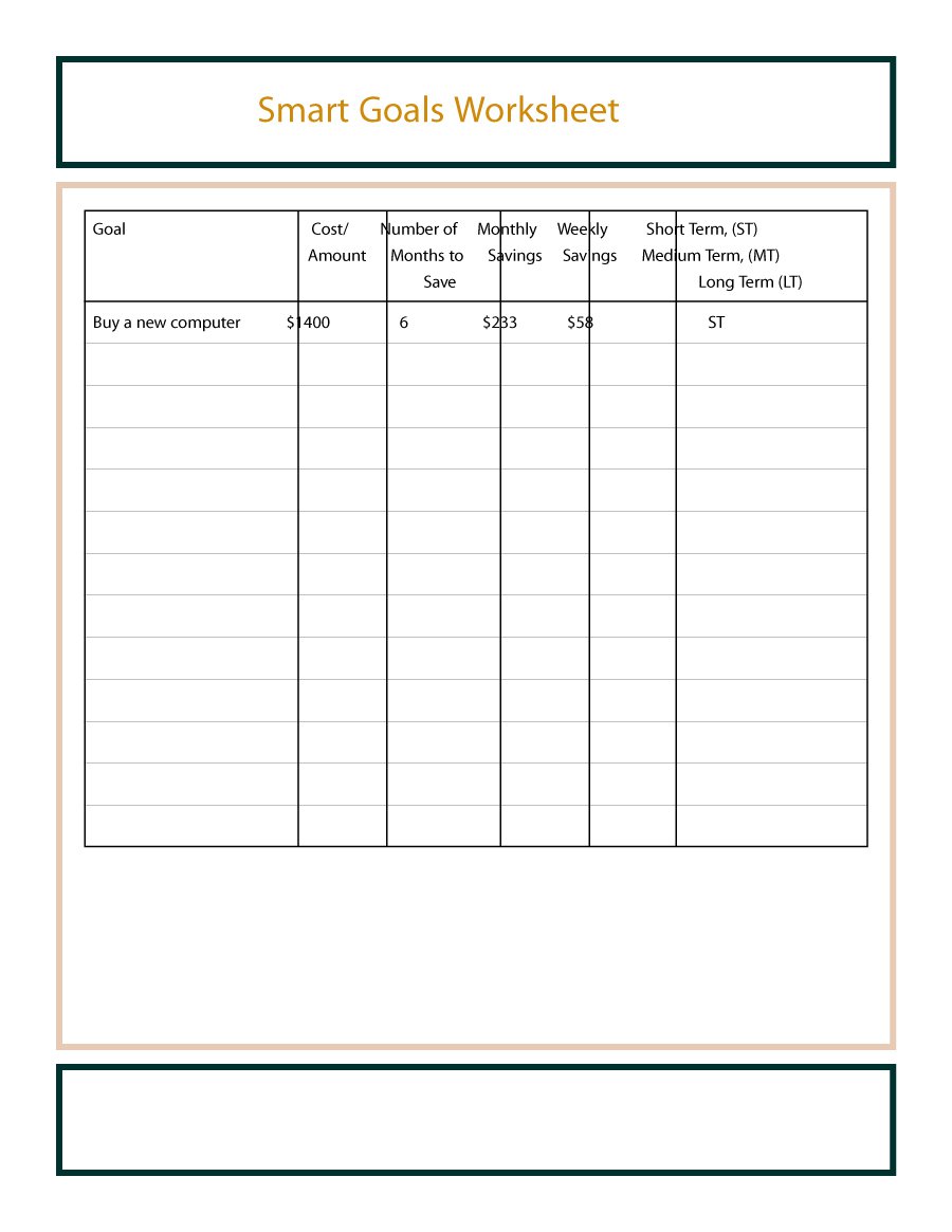 48 SMART Goals Templates, Examples & Worksheets   Template Lab
