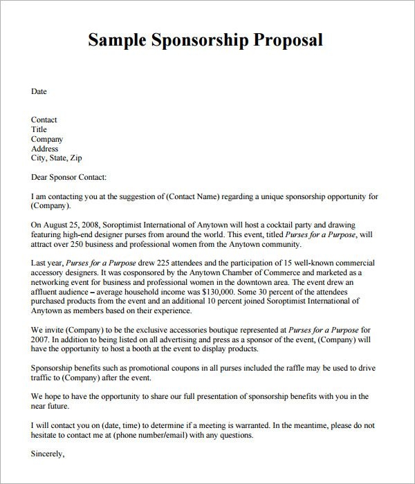 Sponsorship Proposal Template: How to write a sponsorship proposal