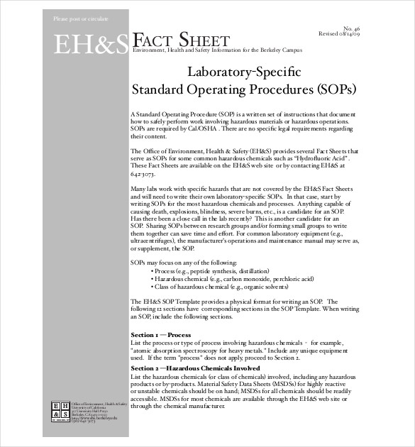 13+ Standard Operating Procedure Templates   PDF, DOC | Free 